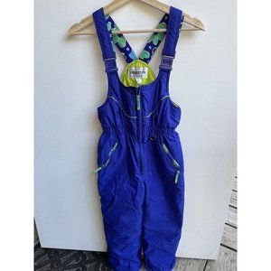 Vintage 80s FERA Ski Bib Snow Suit Pants Stretch Retro kids Size 6 Blue